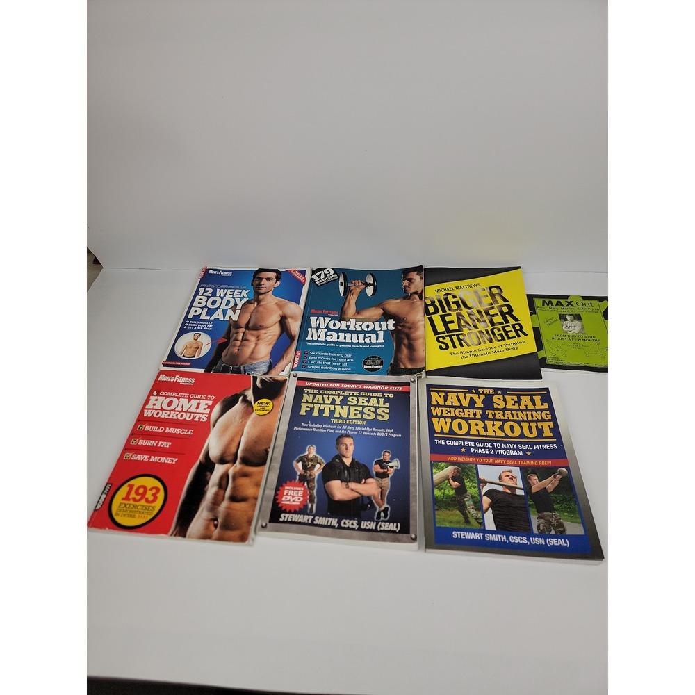 Men's Fitness Navy SEAL Training Bigger Leaner Stronger Workout Book Lot of 7